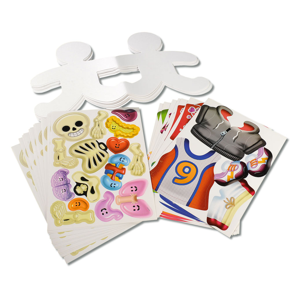 Blanko-Figuren, 12 Klapp-Figuren inkl. 77 Sticker