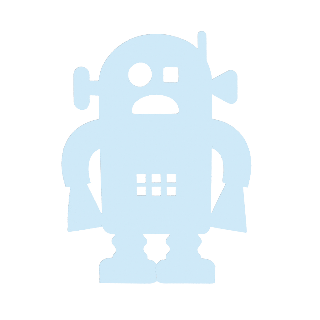 Stehender Roboter, blanko, 24 Stück