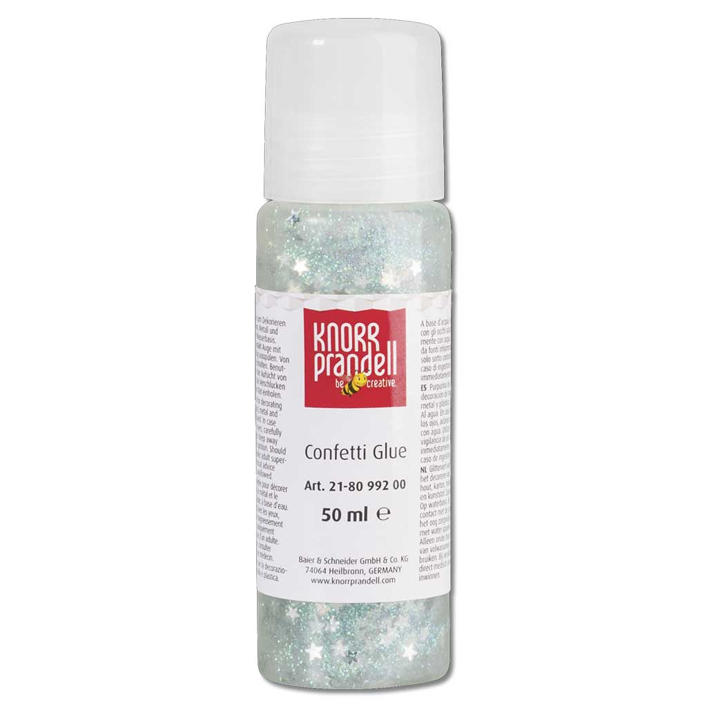 „Confetti Glue“ - Glitzerkleber mit Silbersternen