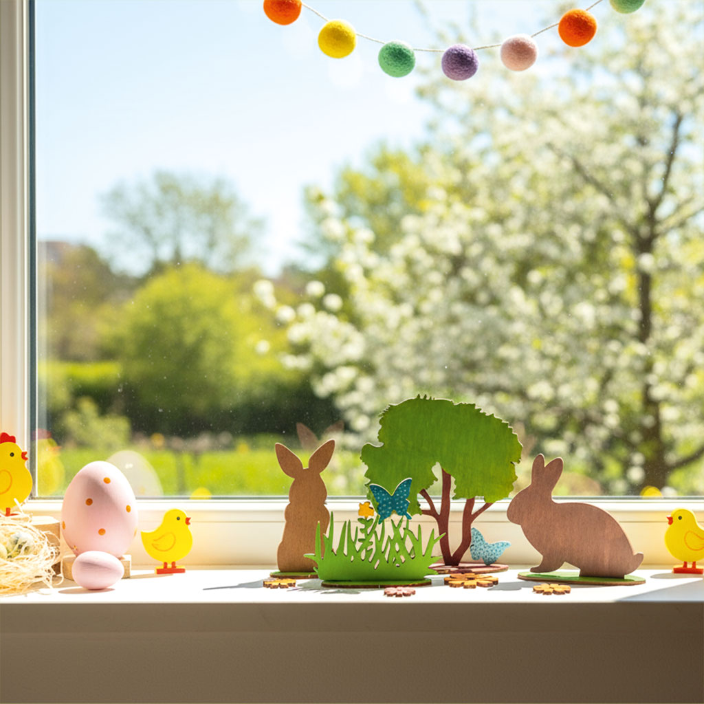 Blanko-Holzfiguren Ostern zum Selbstgestalten, 14-teilig