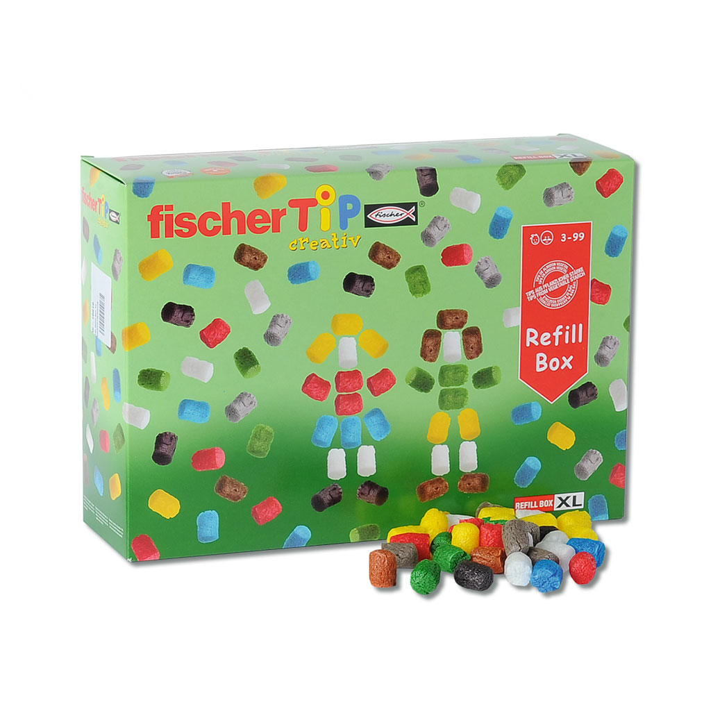 Fischer Tip Creativ Mais-Sticks Refill Box XL, 1.200 Teile