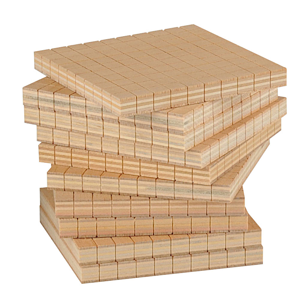 Würfelsatz-Zehnersystem aus Holz Würfelsatz-Zehnersystem aus Holz