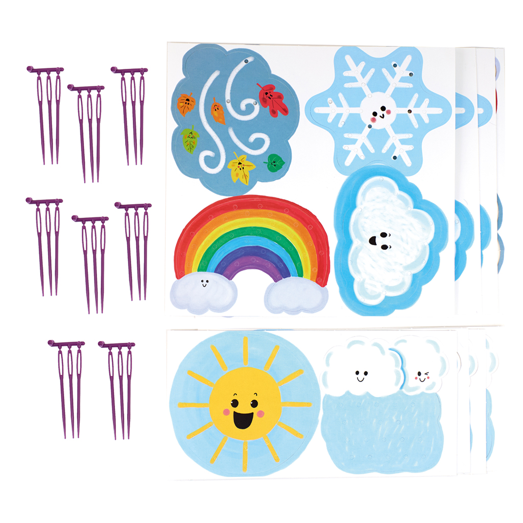 Fädelkarten Wetter, 24 Stück