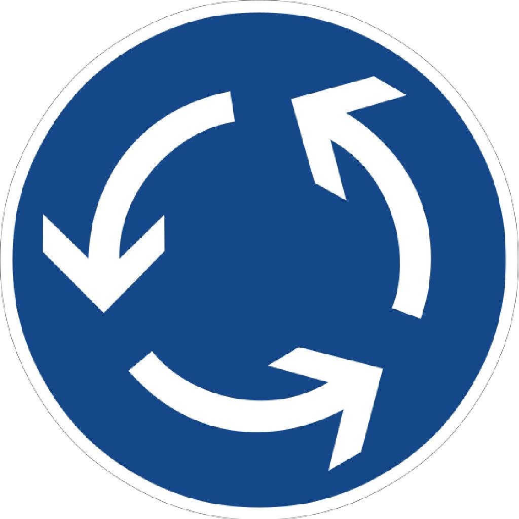 Großes Straßenverkehrsschild Nr. 215