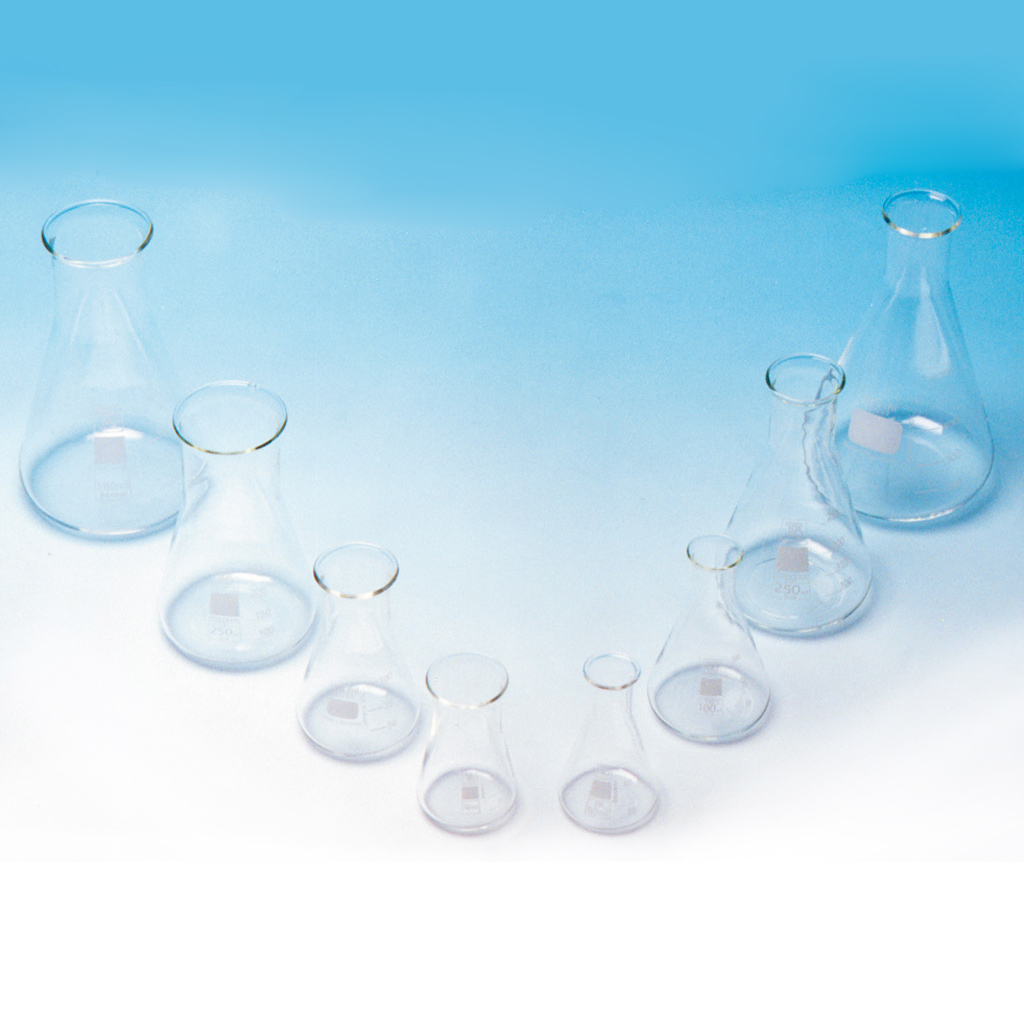 Erlenmeyerkolben, Borosilikatglas 3.3, Weithals, 10 Stück