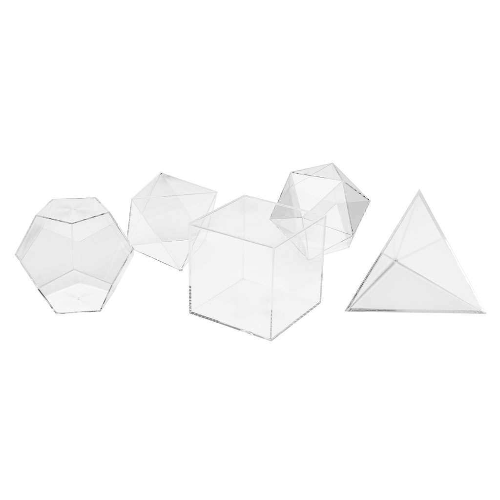 5-teiliger Satz Platonische Körper ohne Netze