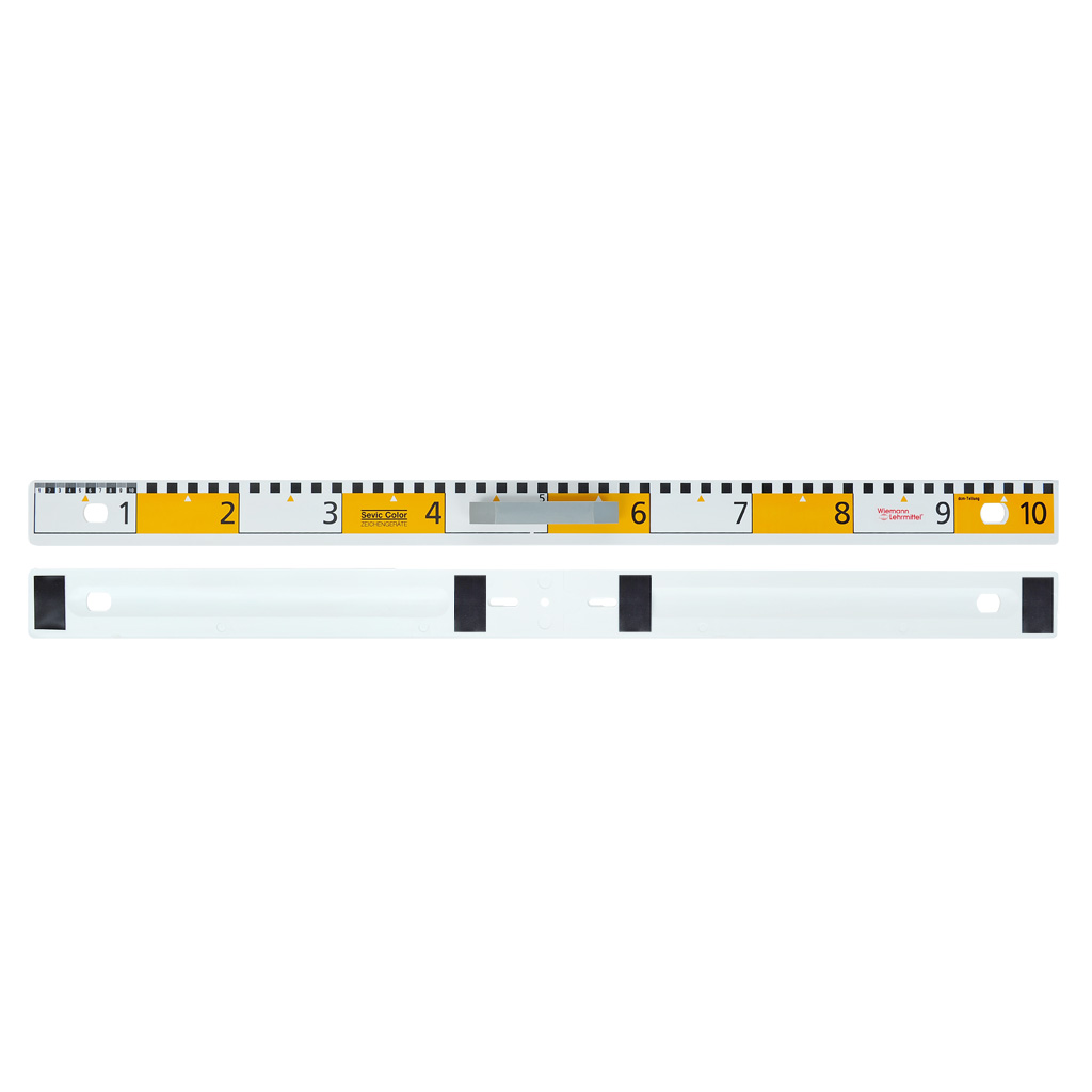 Lineal mit breiter dm-Teilung, Magnete auf Rückseite-Bild Auf diesem Bild ist das Produkt mit der Art.Nr.: W-31394 zu sehen