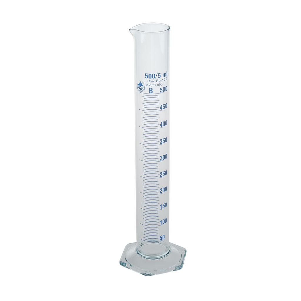 Messzylinder mit Glasfuß, Borosilikatglas, 1 Stück