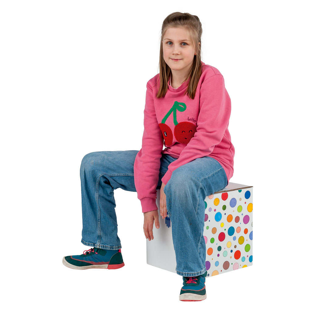 Trommelhocker aus Pappe zum Selbstgestalten