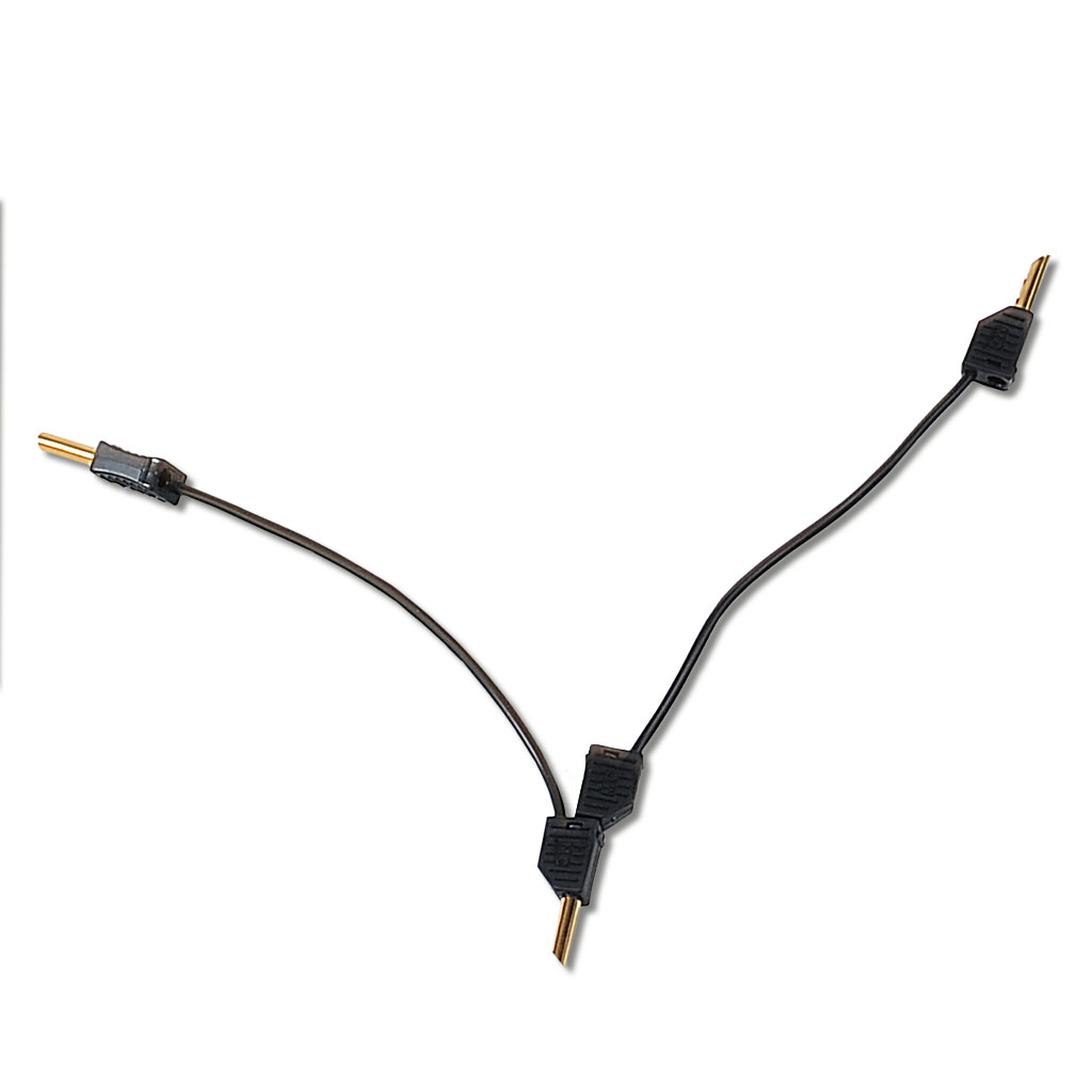 Verbindungsleiter mit vergoldetem Stecker, Schwarz, 10 cm