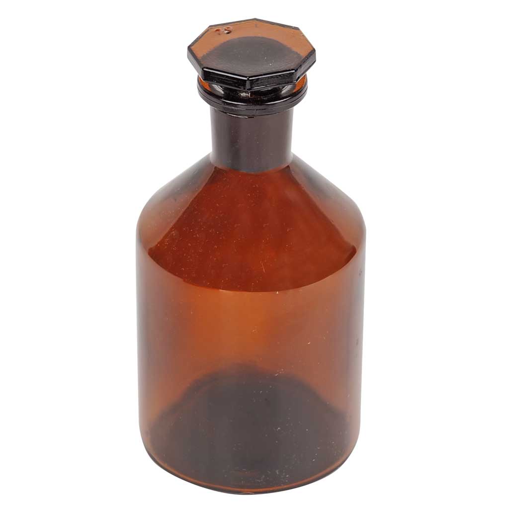 Steilbrustflaschen, Braunglas, Enghals