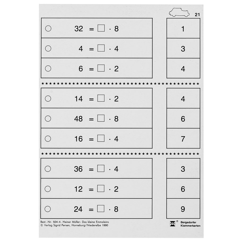 Bergedorfer® Klammerkarten Das kleine Einmaleins Bergedorfer® Klammerkarten Das kleine Einmaleins
