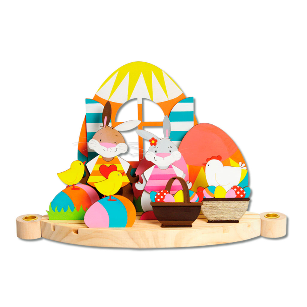 Teelichthalter Ostern mit der Familie, blanko, 24 Teile