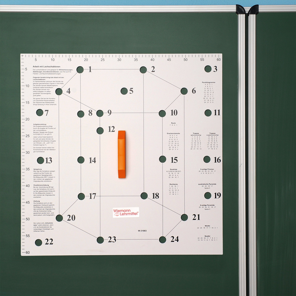 Wandtafel-Lochschablone, magnetisch Wandtafel-Lochschablone, magnetisch