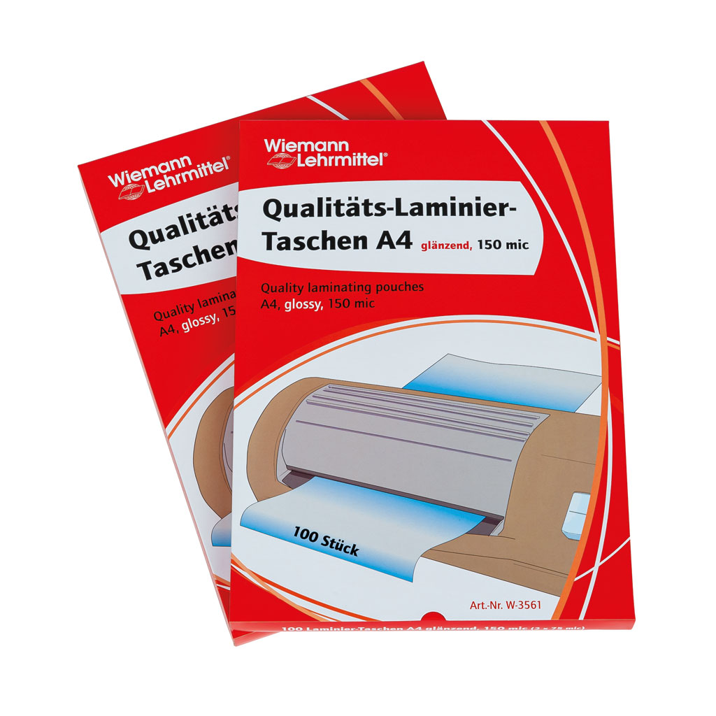 Laminiertaschen DIN A4, glänzend, mit runden Ecken
