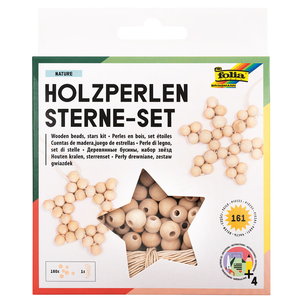 Folia® Holzperlen Sterne-Set