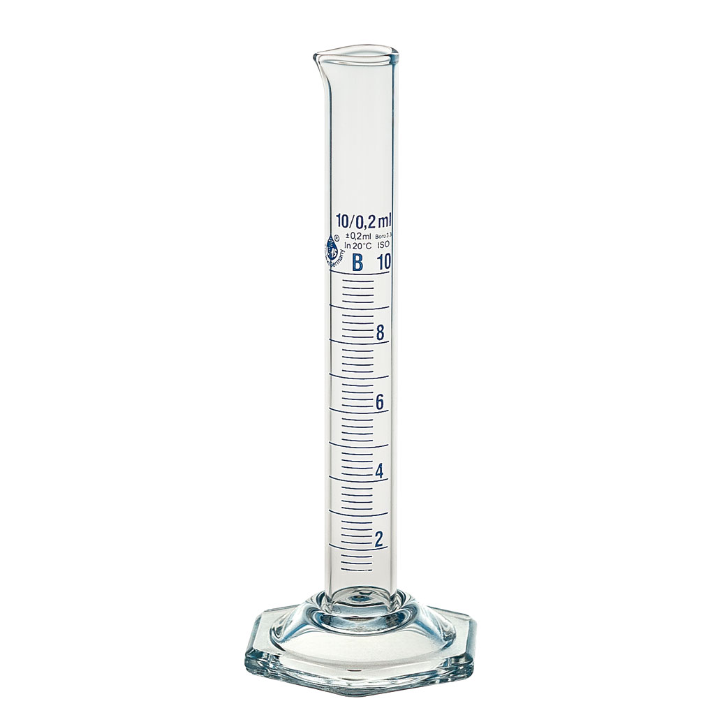 Messzylinder mit Glasfuß, Borosilikatglas, 1 Stück
