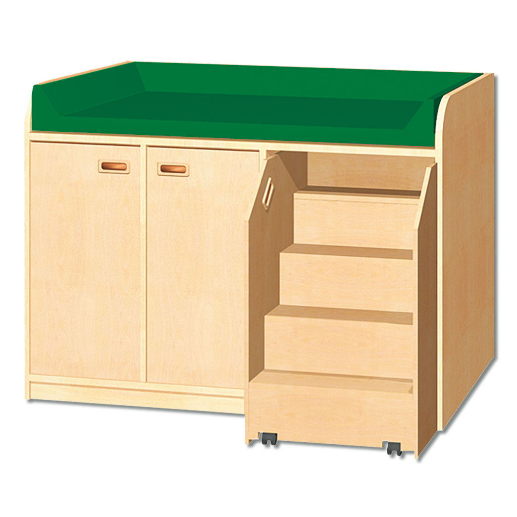 Modulus® Wickelkommode 5 mit 4 Fächern, Treppe rechts