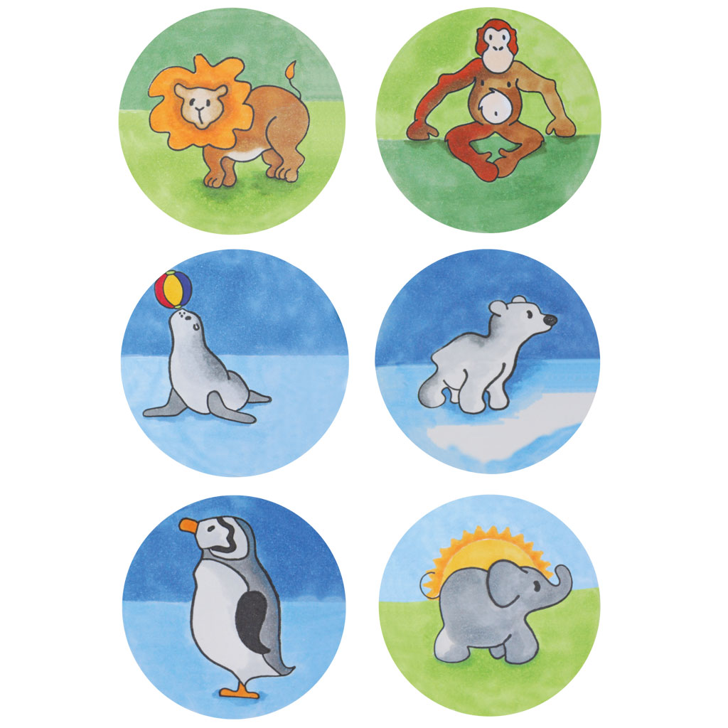 Stempelset Zootiere, 6 Stück