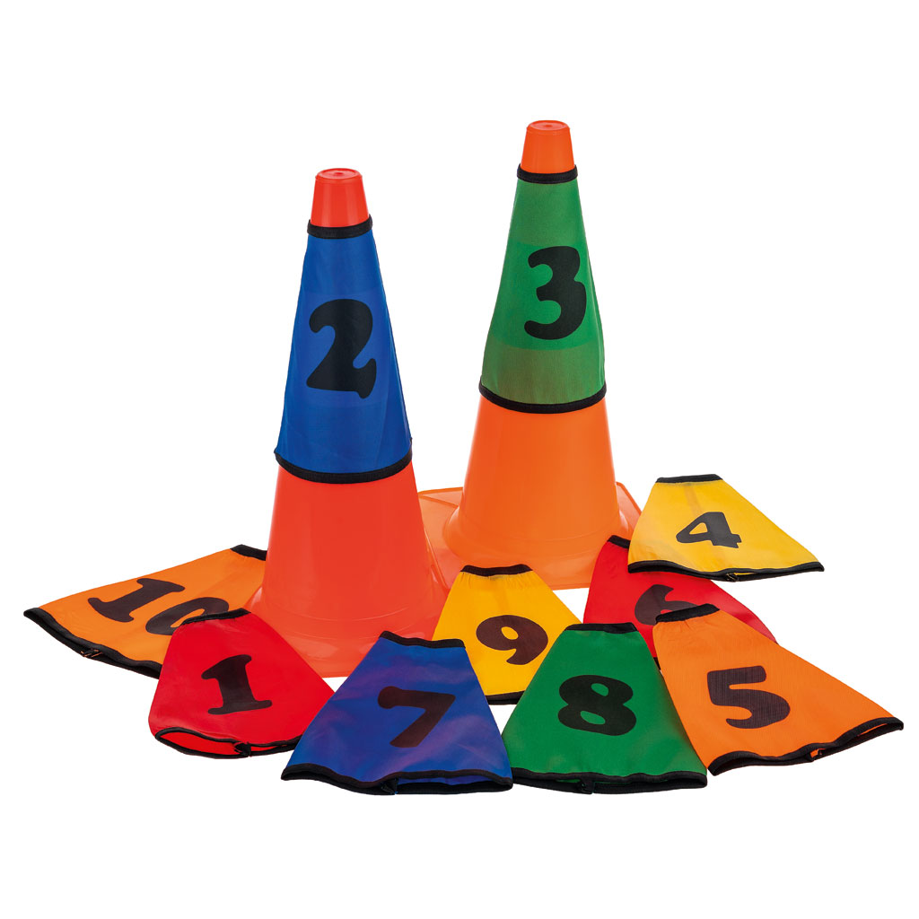 Zahlenhauben für Markierungskegel 1–10