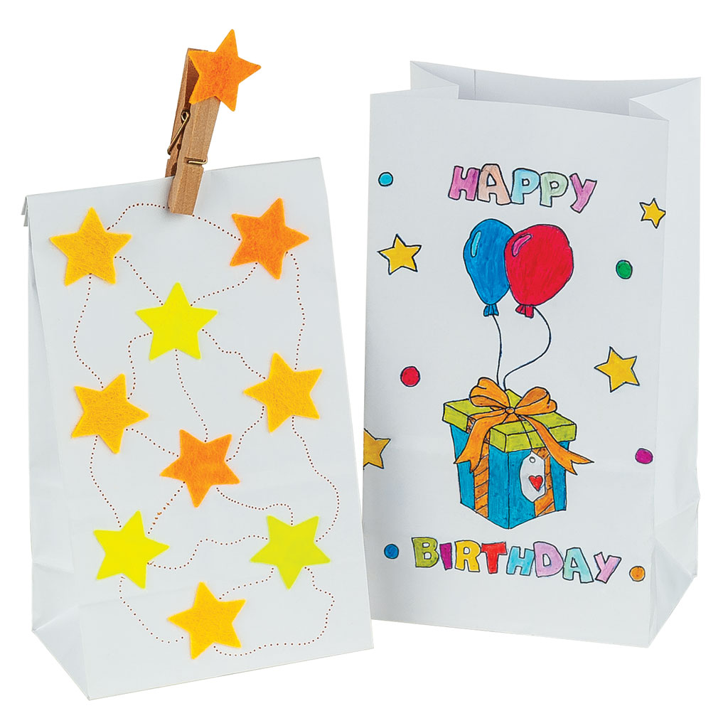 Papiertüten mit Blockboden, Weiß, 10 Stück