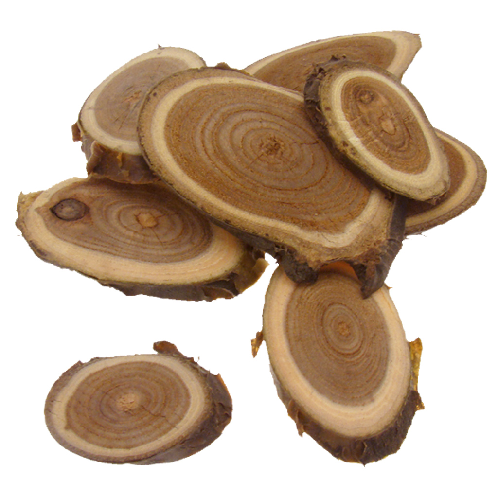 Naturholzscheiben mit Rinde, 50 g