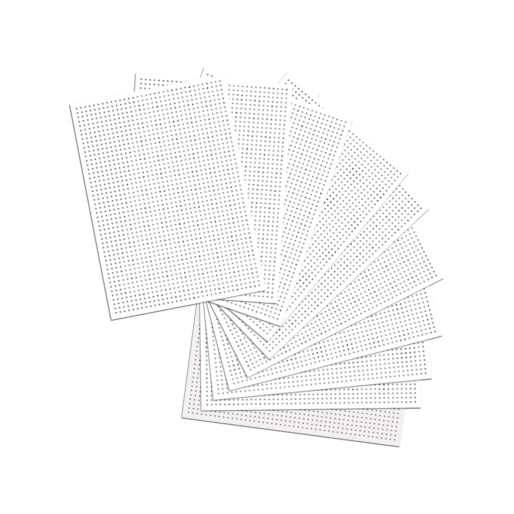 Stickkarton, 40 Blatt, Weiß, Unbedruckt, 300 g/m²