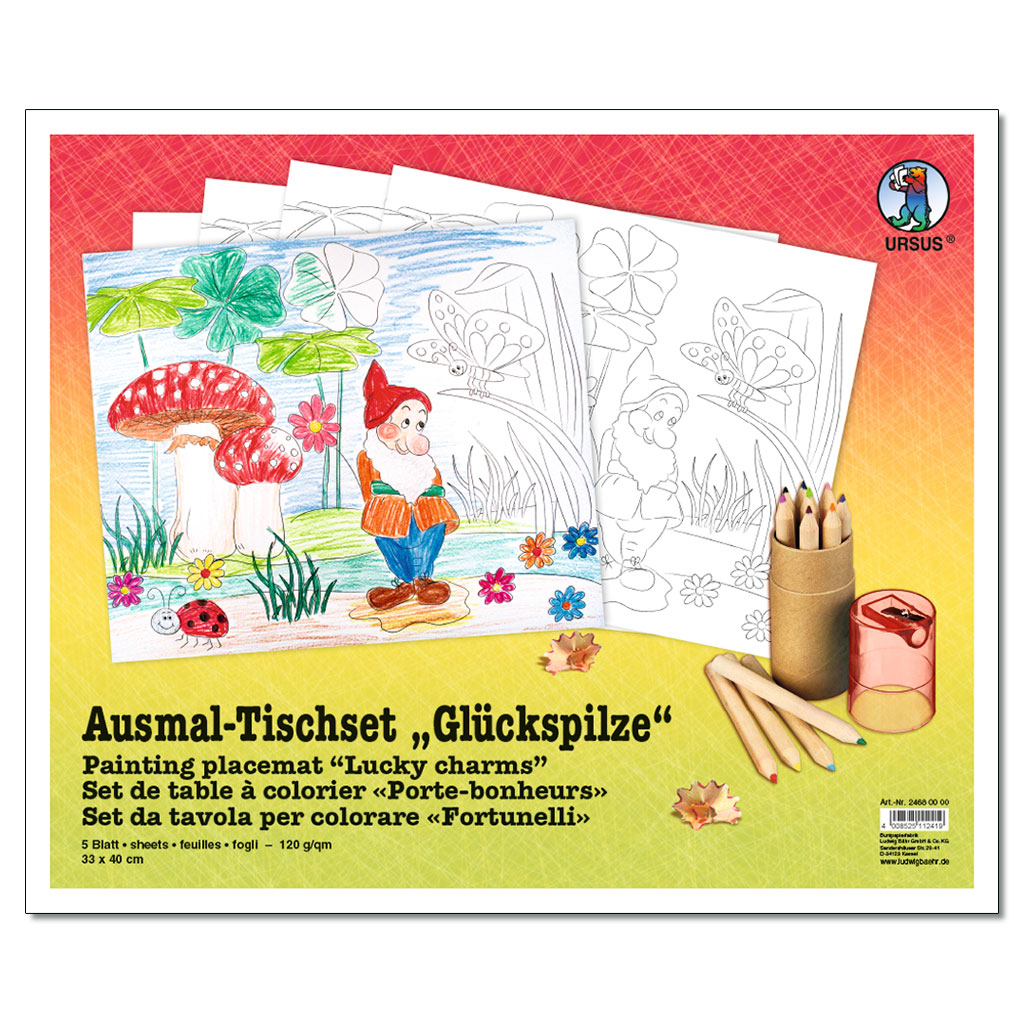 Ursus® Maltunterlage/Platzset zum Ausmalen, 5 Blatt