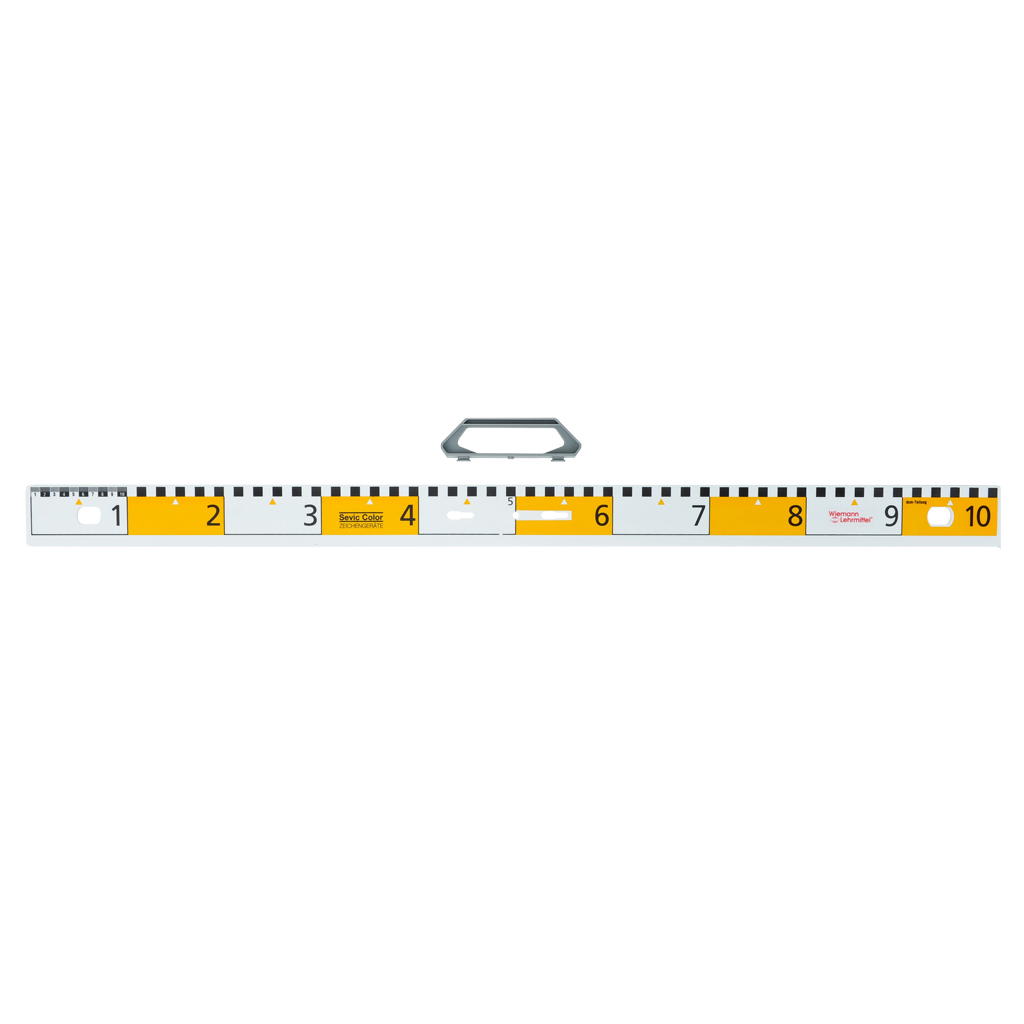 Lineal mit breiter dm-Teilung, Magnete auf Rückseite