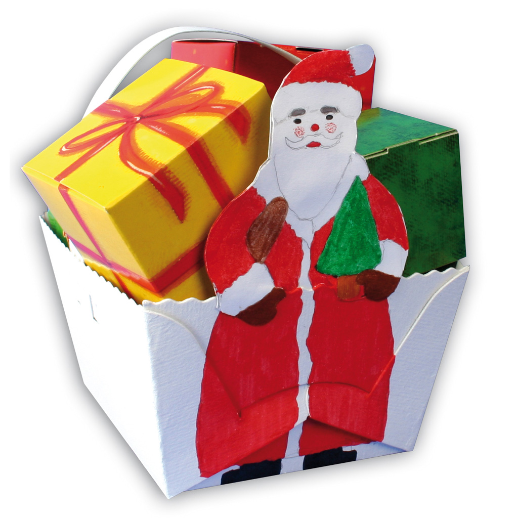 Henkelkörbchen Weihnachtsmann, blanko, 20 Stück