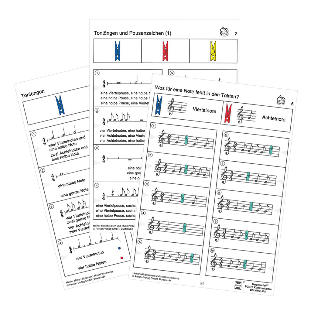 Bergedorfer Colorclips – Noten und Musikinstrumente