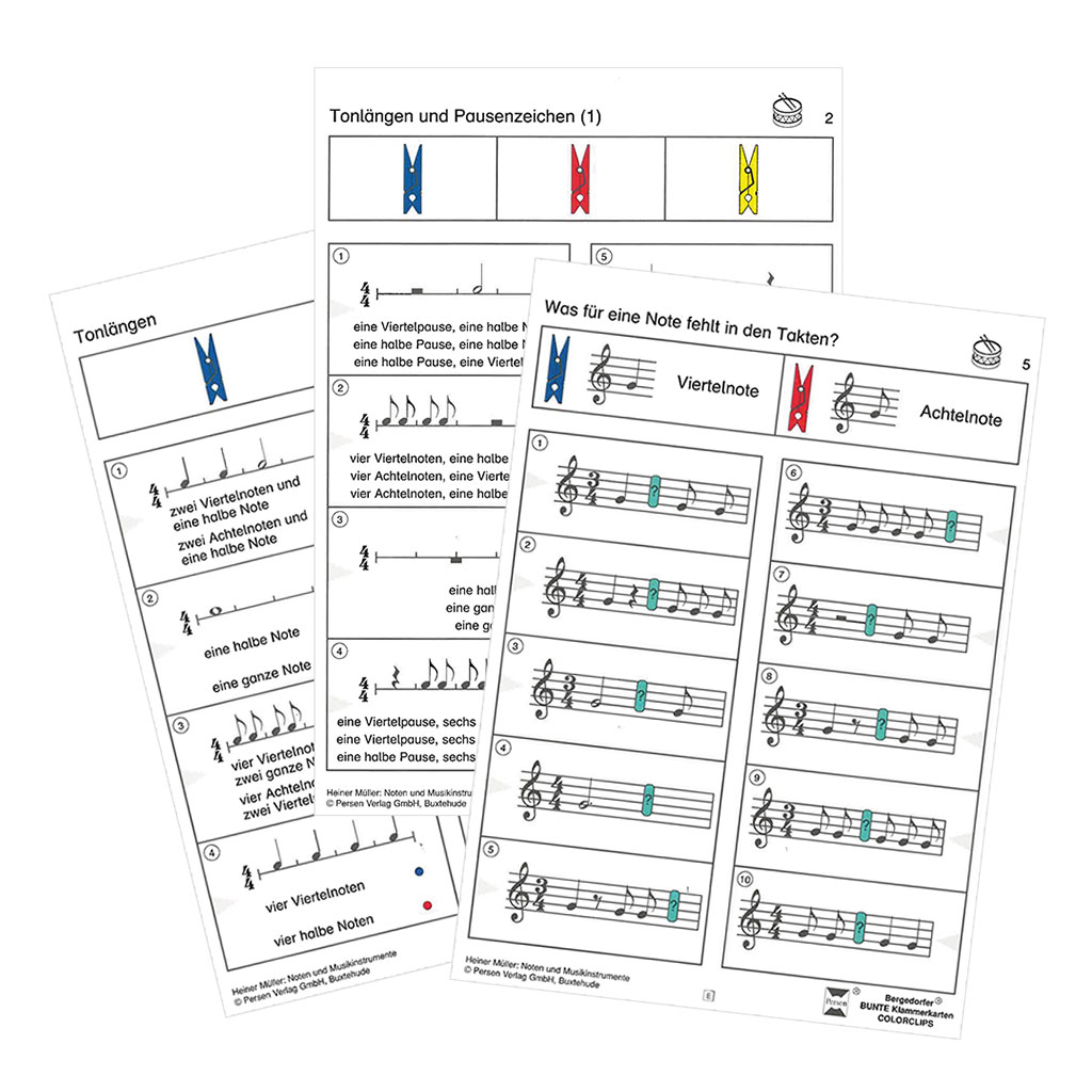 Bergedorfer® Colorclips Noten und Musikinstrumente Bergedorfer® Colorclips Noten und Musikinstrumente