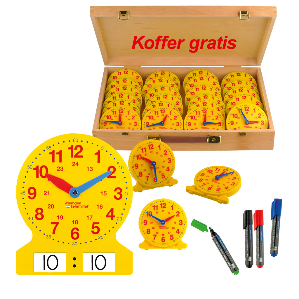Klassensatz mit 25 Schüleruhren und 1 Tafeluhr-Bild Auf diesem Bild ist das Produkt mit der Art.Nr.: W-30835 zu sehen