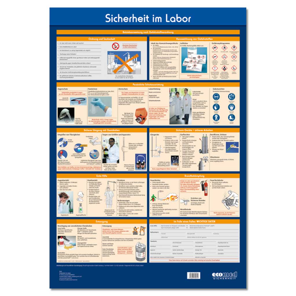 Wandtafel „Sicherheit im Labor“