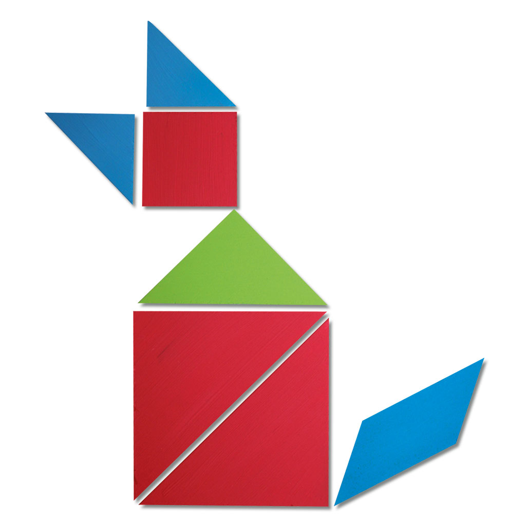 Tangram zum Selberbauen, Platte mit 7 Grundformen