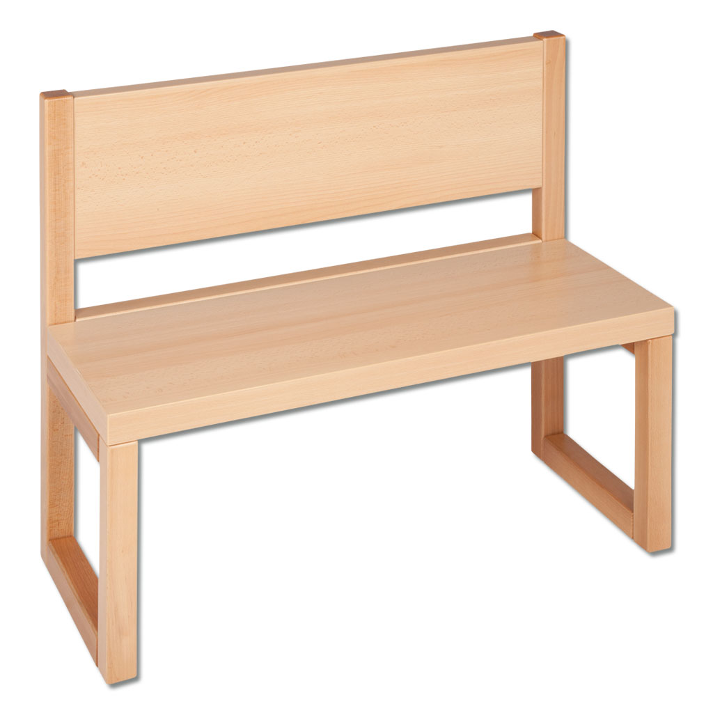 Garderobenbänke mit Rückenlehne - in 3 Sitzhöhen und 3 Breiten