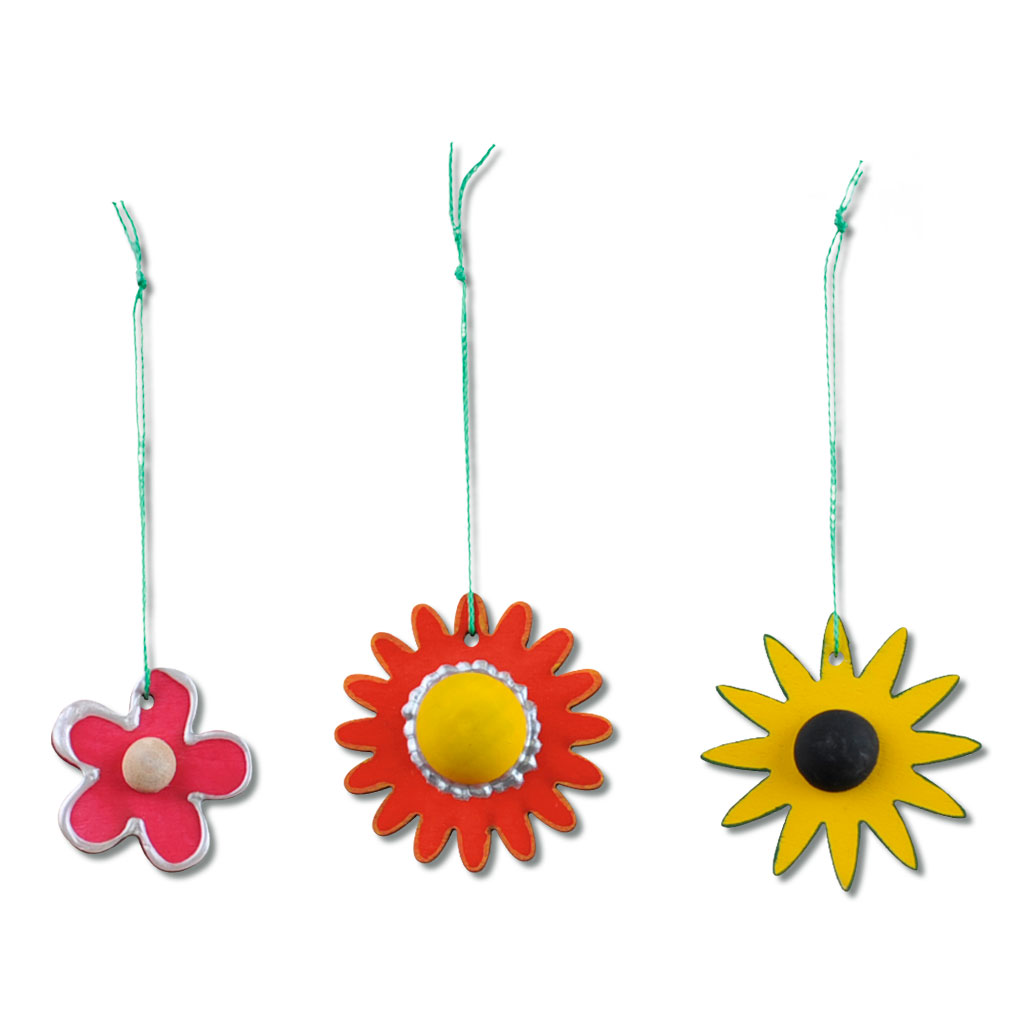 Holzanhänger Frühling groß, blanko, 3 Stück