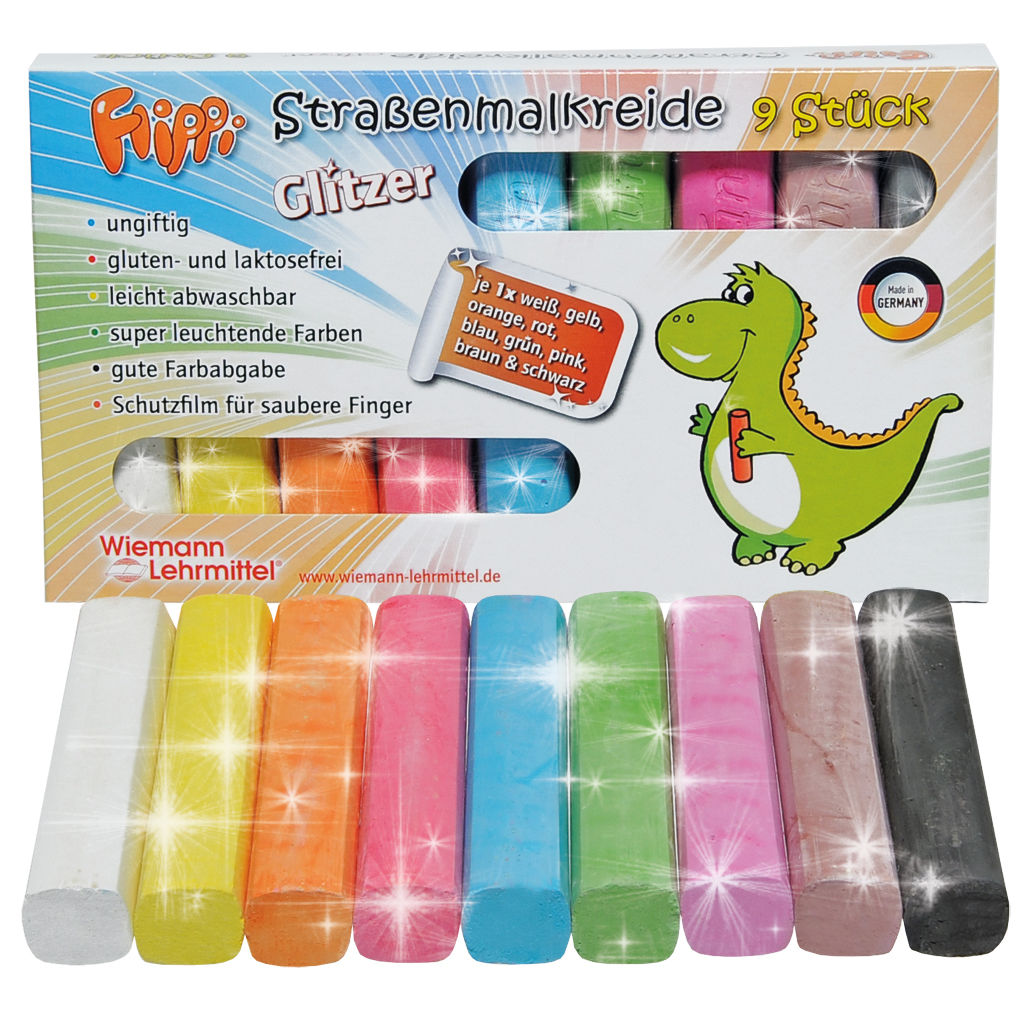 Flippi® Straßenmalkreide, 9 Stück in 9 Farben Flippi® Straßenmalkreide, 9 Stück in 9 Farben