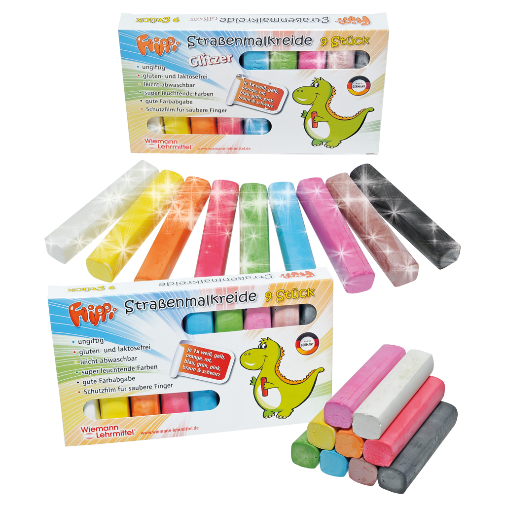 Flippi® Straßenmalkreide, 9 Stück in 9 Farben Flippi® Straßenmalkreide, 9 Stück in 9 Farben