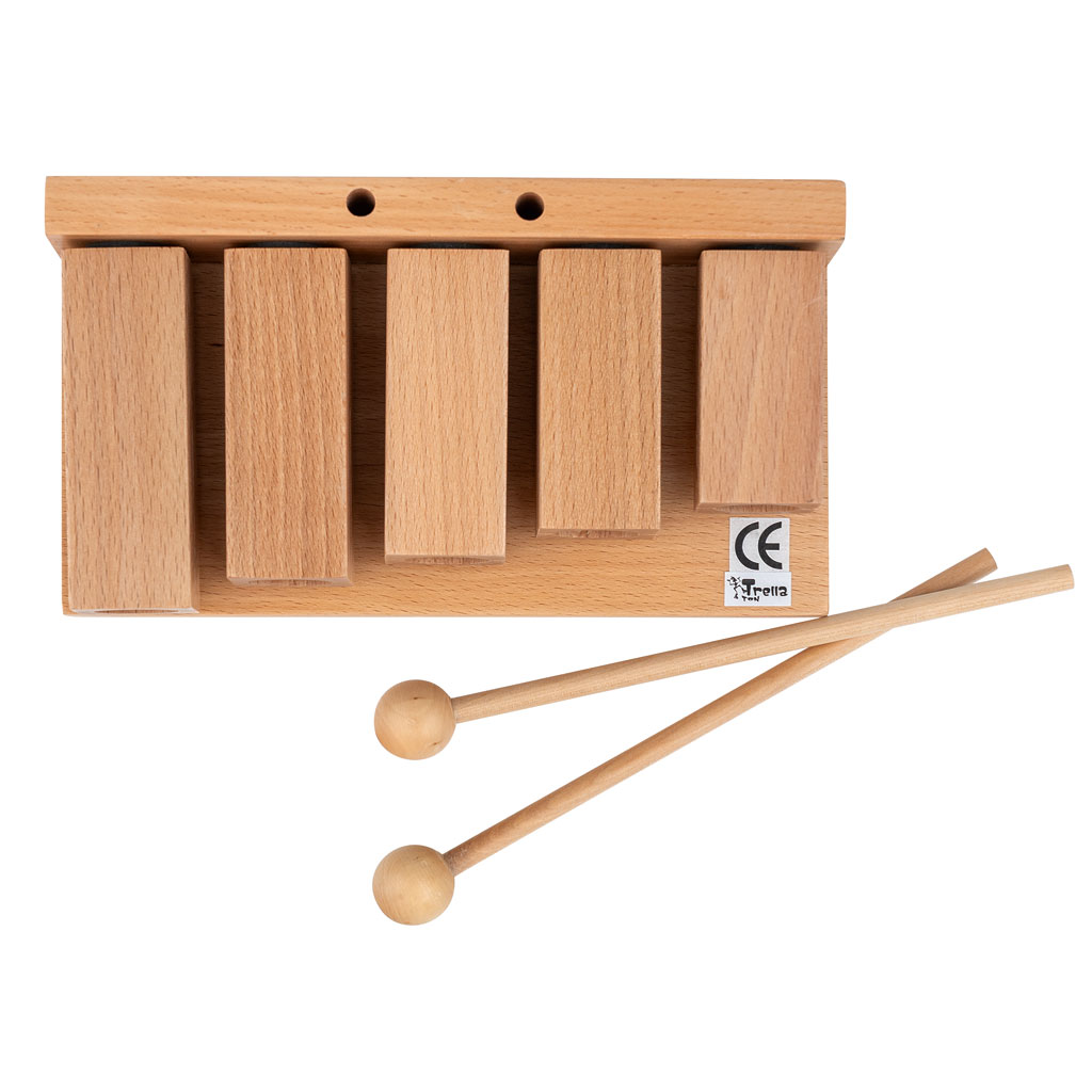 TrellaTon® Wooden Agogo-Set, inkl. Schlägel