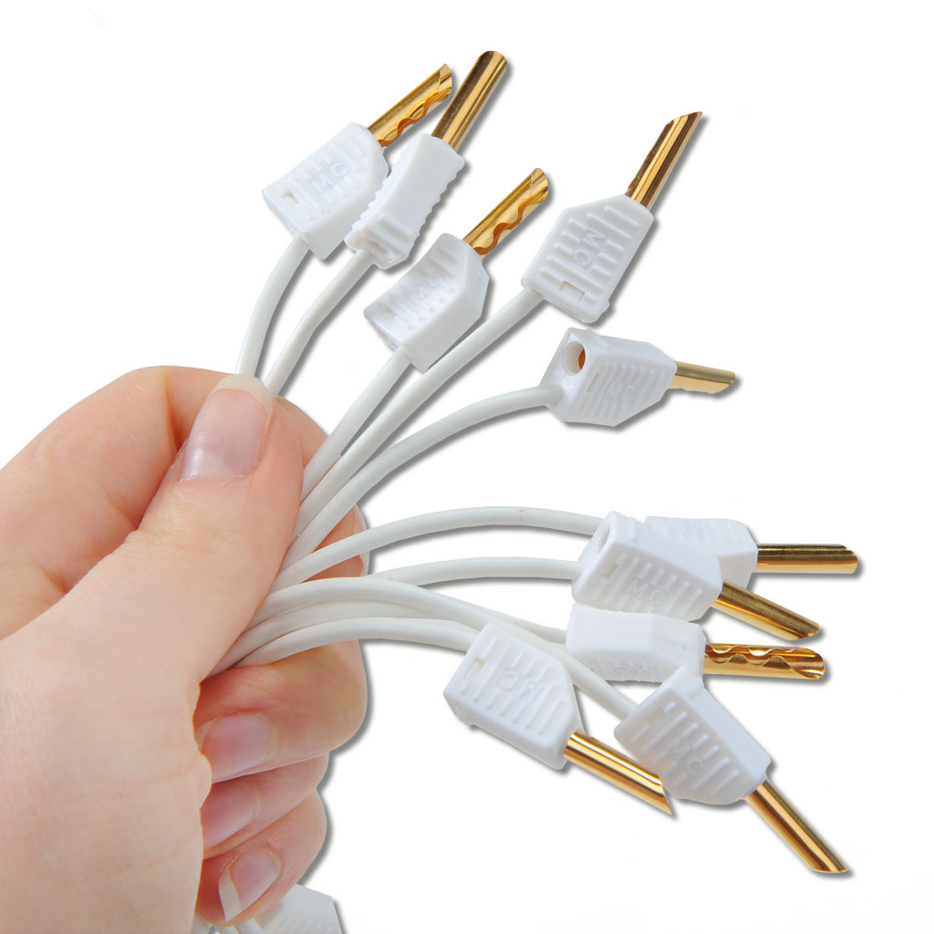 Verbindungsleiter mit vergoldetem Stecker, Weiß, 20 cm