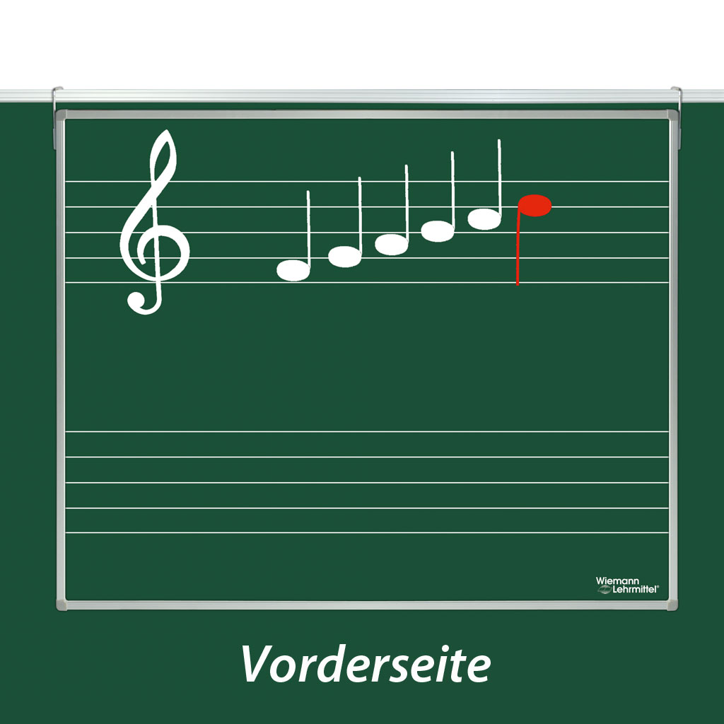 Notentafel, grün, 120 x 100 cm, Linienabstand 2,5 cm und 5 cm