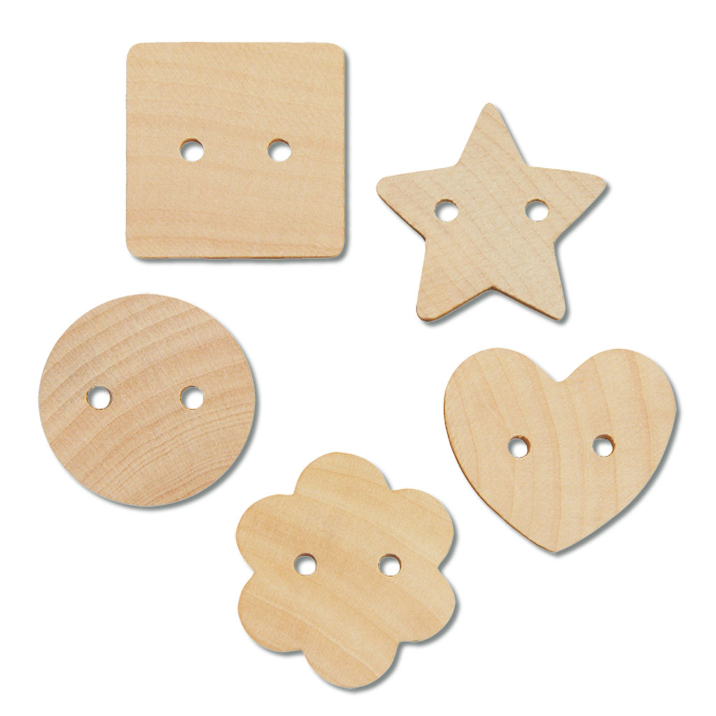 Knöpfe aus Holz, 22 Stück