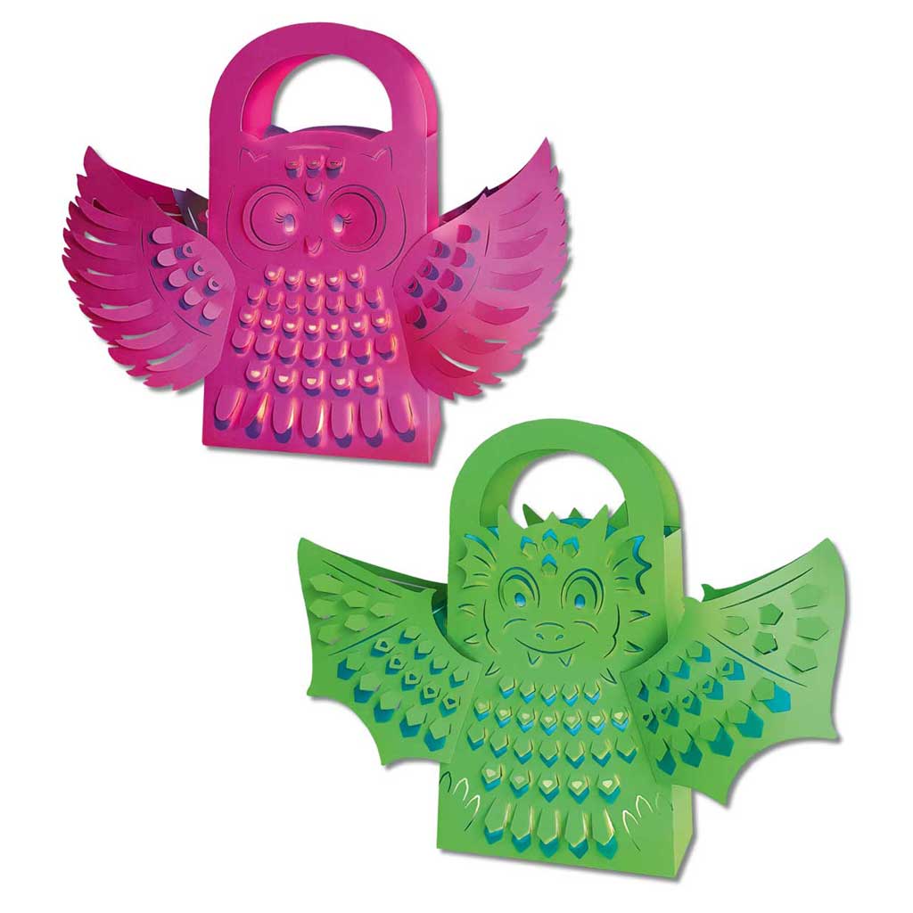 Leucht-Tasche mit 3D-Struktur, Motiv: Drache