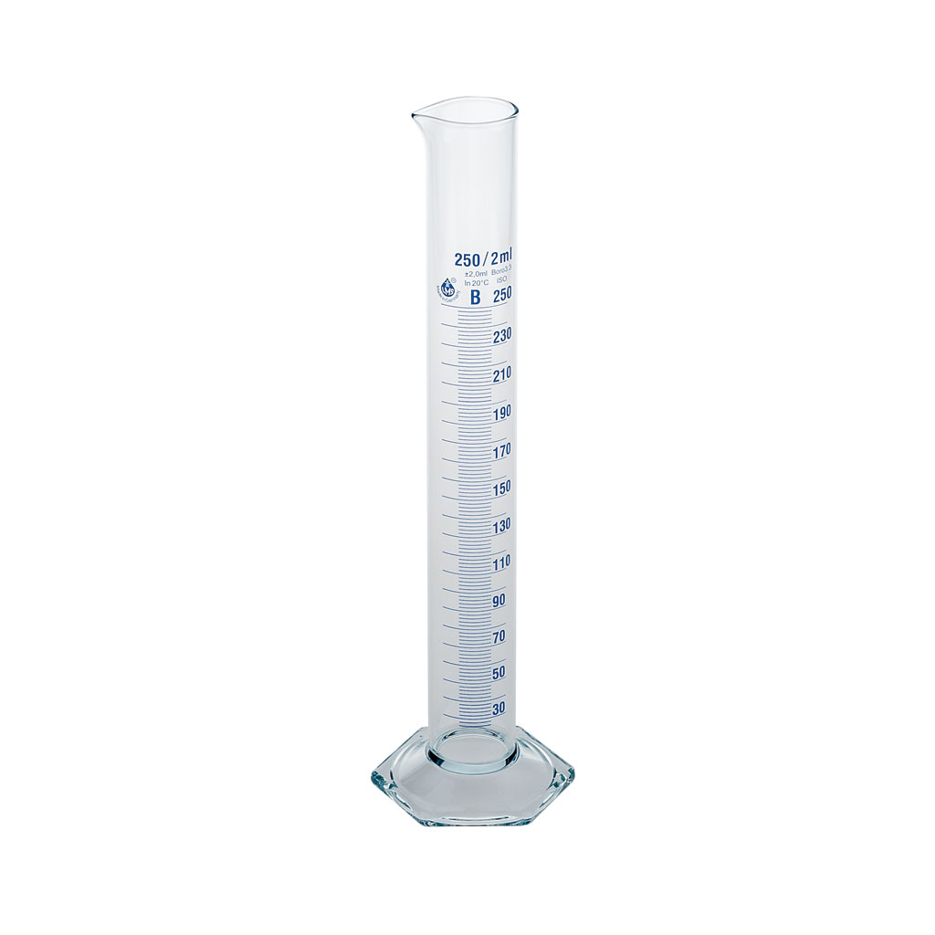 Messzylinder mit Glasfuß, Borosilikatglas, 1 Stück