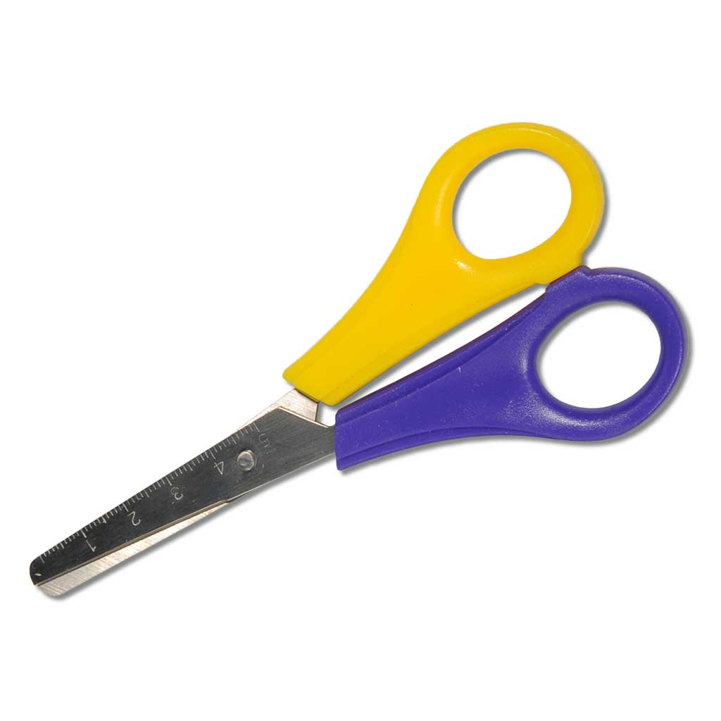 Bastelschere, rund, mit farbigem Griff