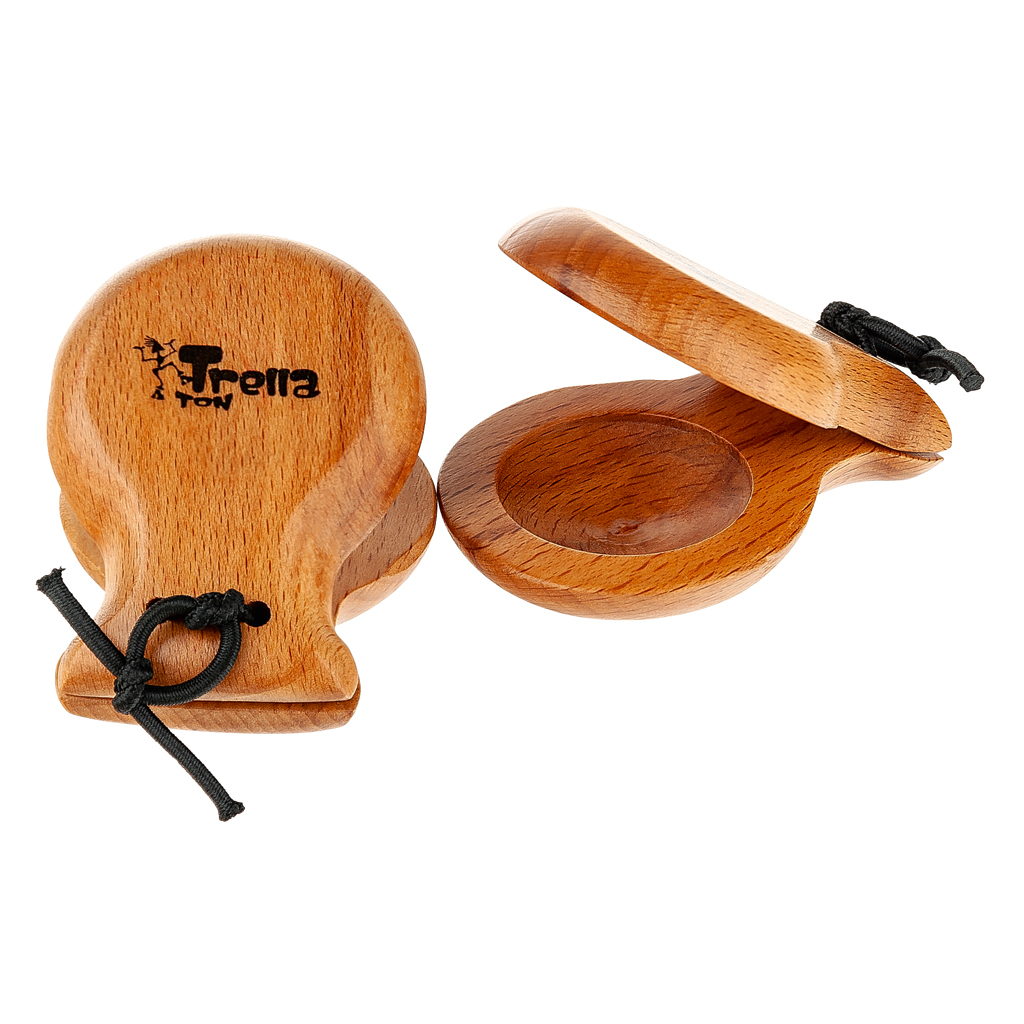 TrellaTon® Kastagnetten aus Buchenholz, 1 Paar TrellaTon® Kastagnetten aus Buchenholz, 1 Paar