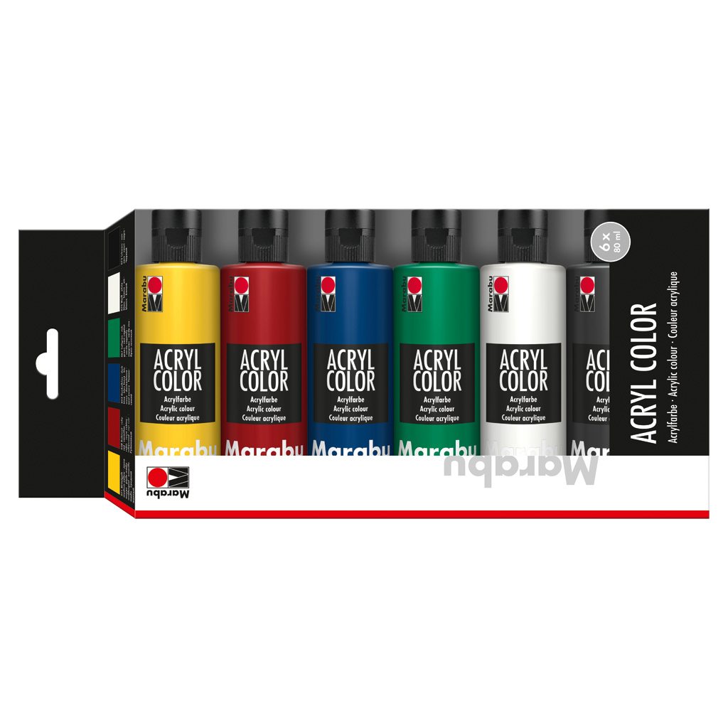 Marabu Basic Acryl Grundfarbensortiment-Bild Auf diesem Bild ist das Produkt mit der Art.Nr.: W-93308 zu sehen