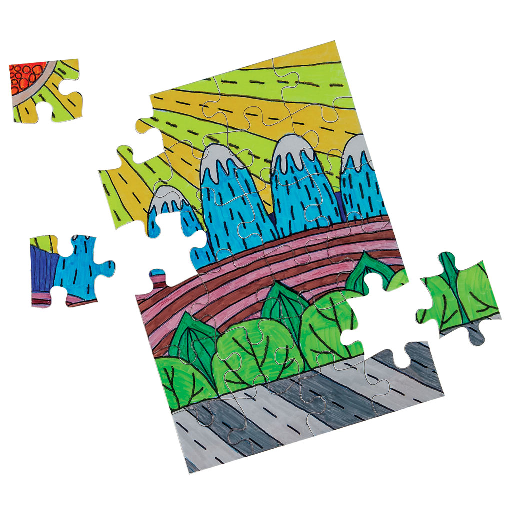Blanko-Puzzle mit 24 Teilen, 16 Stück