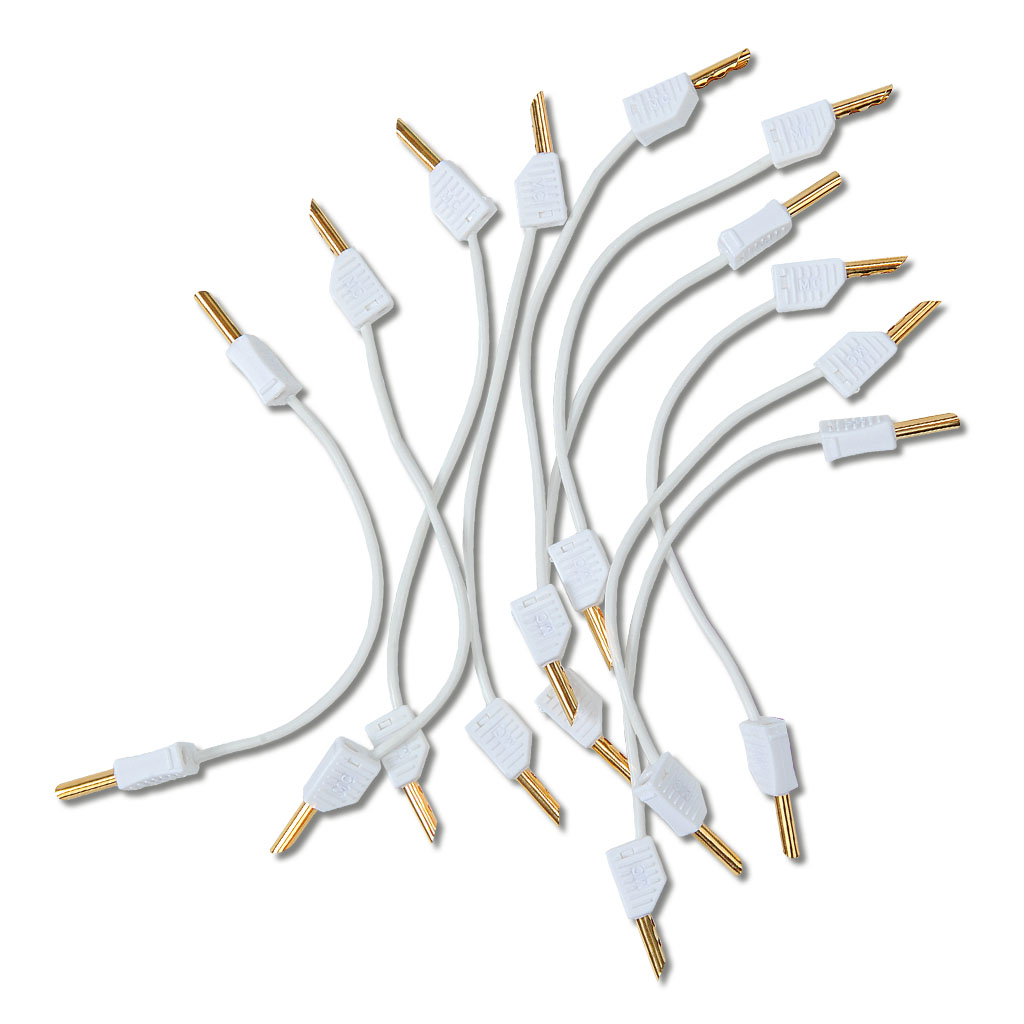 Verbindungsleiter mit vergoldetem Stecker, Weiß, 20 cm